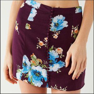 Urban Outfitters Floral Button Down Mini Skirt